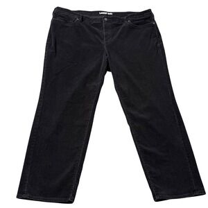 Lands End Pants Womens‎ 22W Black Corduroy Straight Leg Classic Winter